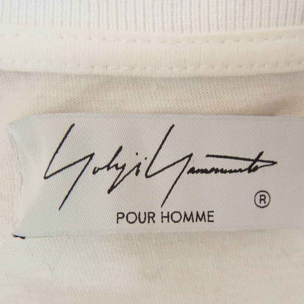 Yohji Yamamoto POUR HOMME ヨウジヤマモトプールオム 24SS HS-T65-096 コットン ロングスリーブ 長袖 ポロシャツ ホワイト系 3【中古】