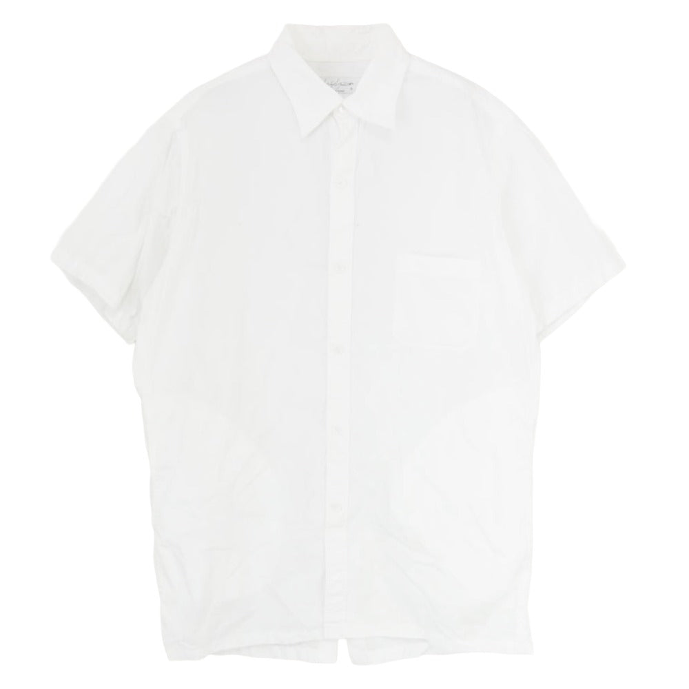 Yohji Yamamoto POUR HOMME ヨウジヤマモトプールオム 24SS HS-B59-057 BACK BUTTONS BLOUSE バックボタン 半袖 シャツ ブラウス ホワイト系 3【中古】