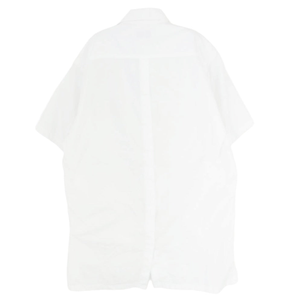 Yohji Yamamoto POUR HOMME ヨウジヤマモトプールオム 24SS HS-B59-057 BACK BUTTONS BLOUSE バックボタン 半袖 シャツ ブラウス ホワイト系 3【中古】