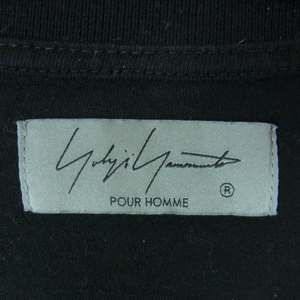 Yohji Yamamoto POUR HOMME ヨウジヤマモトプールオム 24SS HS-T65-096 コットン ロングスリーブ 長袖 ポロシャツ ブラック系 3【中古】