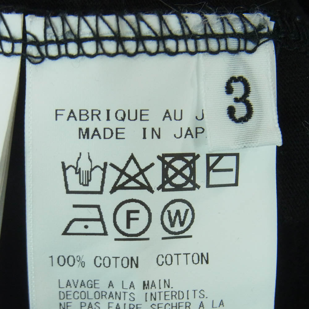 Yohji Yamamoto POUR HOMME ヨウジヤマモトプールオム 24SS HS-T65-096 コットン ロングスリーブ 長袖 ポロシャツ ブラック系 3【中古】