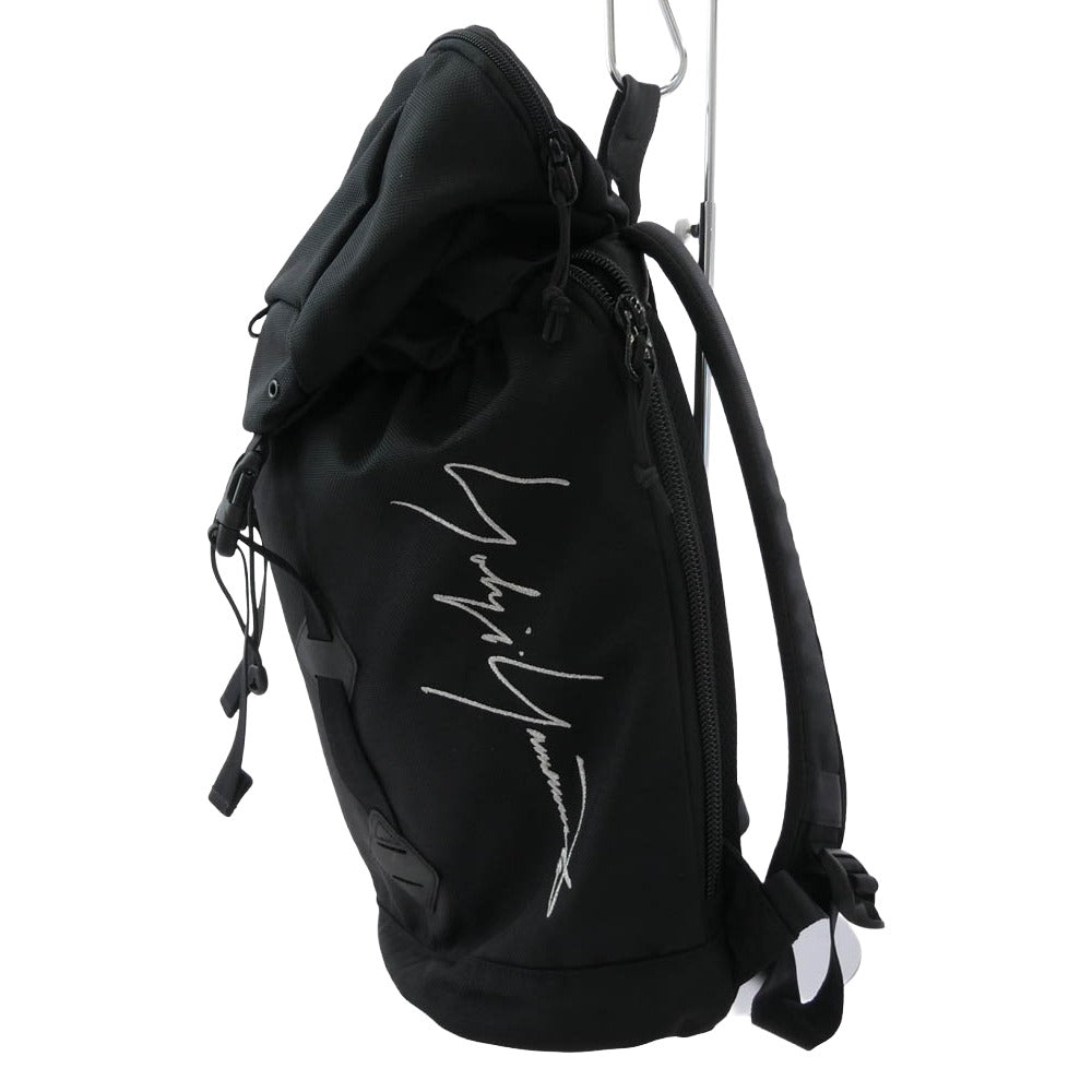 Yohji Yamamoto POUR HOMME ヨウジヤマモトプールオム 20SS RUCK SACK ロゴシグネチャー刺繍 ラックサック リュックサック バックパック ブラック系【中古】
