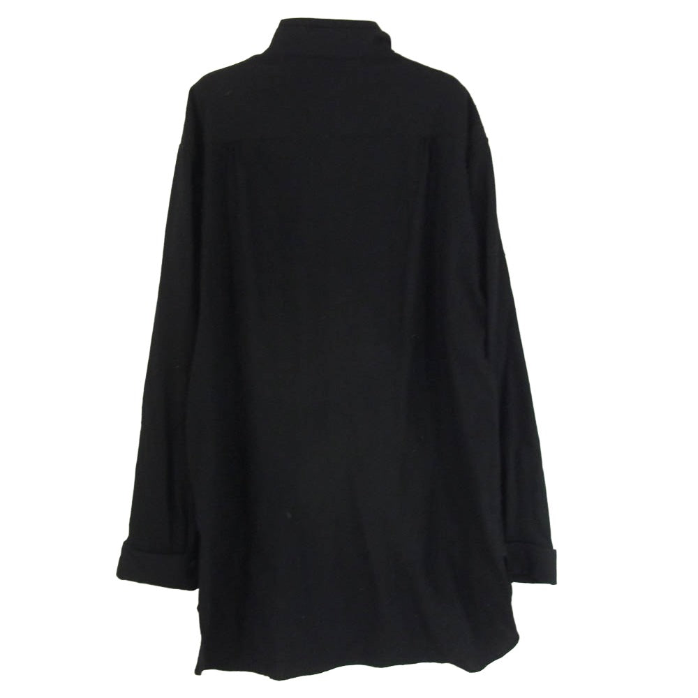 Yohji Yamamoto POUR HOMME ヨウジヤマモトプールオム 22AW HE-B15-507 ウール100％ 二重襟 ブラウス 長袖 シャツ ブラック系 4【中古】