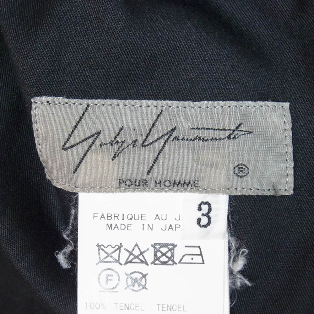 Yohji Yamamoto POUR HOMME ヨウジヤマモトプールオム 20SS HN-P32-222 G-タブ付キギャザーパンツ バルーンパンツ ブラック系 3【中古】