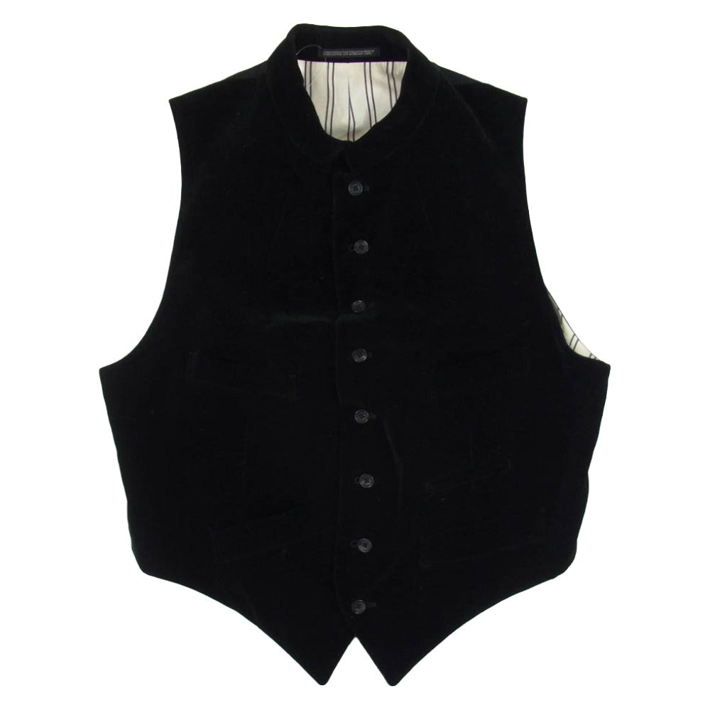Yohji Yamamoto ヨウジヤマモト 22AW HE-V14-019 Velvet Vest ベルベット スタンドカラー ベスト ブラック系 4【中古】