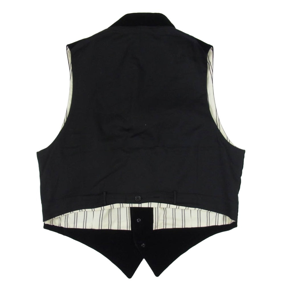 Yohji Yamamoto ヨウジヤマモト 22AW HE-V14-019 Velvet Vest ベルベット スタンドカラー ベスト ブラック系 4【中古】