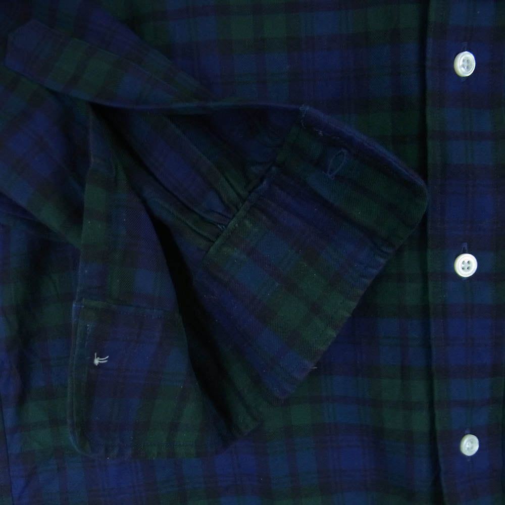Brooks Brothers ブルックスブラザーズ THOMAS MASON トーマス メイソン コットン チェック ドレスシャツ Regular Fit レギュラー フィット ブラックウォッチ ブルー系 グリーン系 32 15【中古】