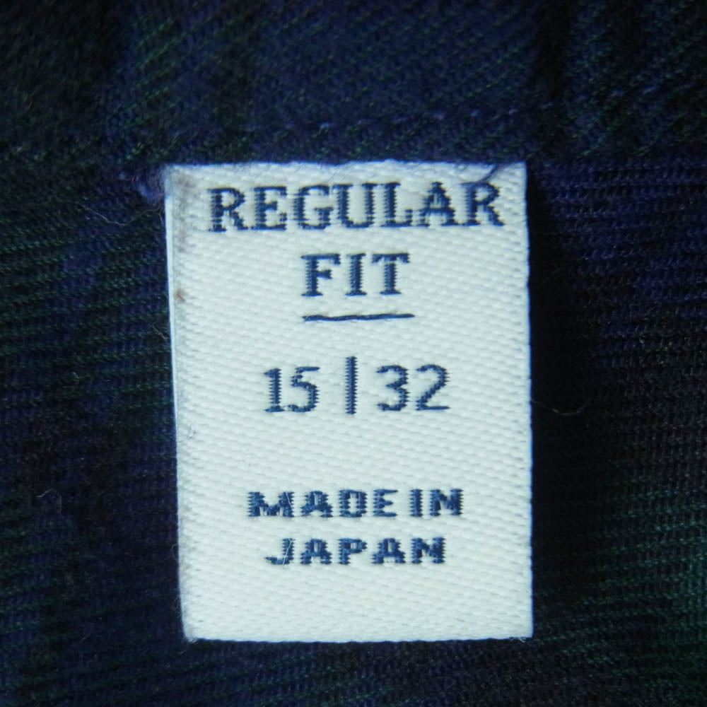 Brooks Brothers ブルックスブラザーズ THOMAS MASON トーマス メイソン コットン チェック ドレスシャツ Regular Fit レギュラー フィット ブラックウォッチ ブルー系 グリーン系 32 15【中古】