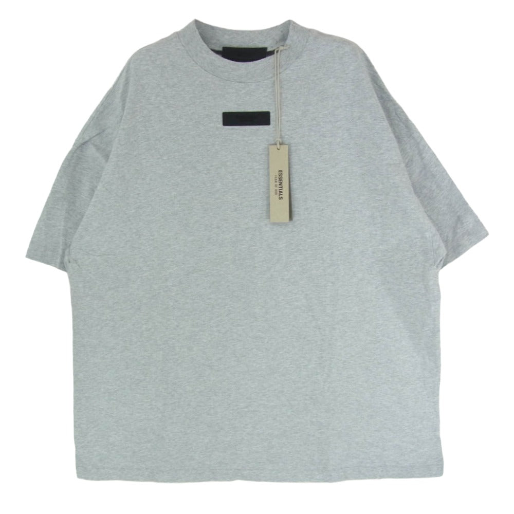 FEAR OF GOD フィアオブゴッド ESSENTIALS エッセンシャルズ フロントラバー ロゴ 半袖 Tシャツ カットソー グレー系 S【中古】