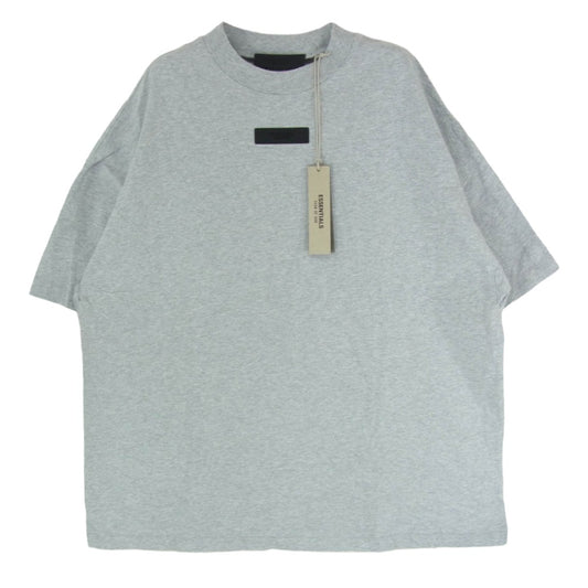 FEAR OF GOD フィアオブゴッド ESSENTIALS エッセンシャルズ フロントラバー ロゴ 半袖 Tシャツ カットソー グレー系 S【中古】