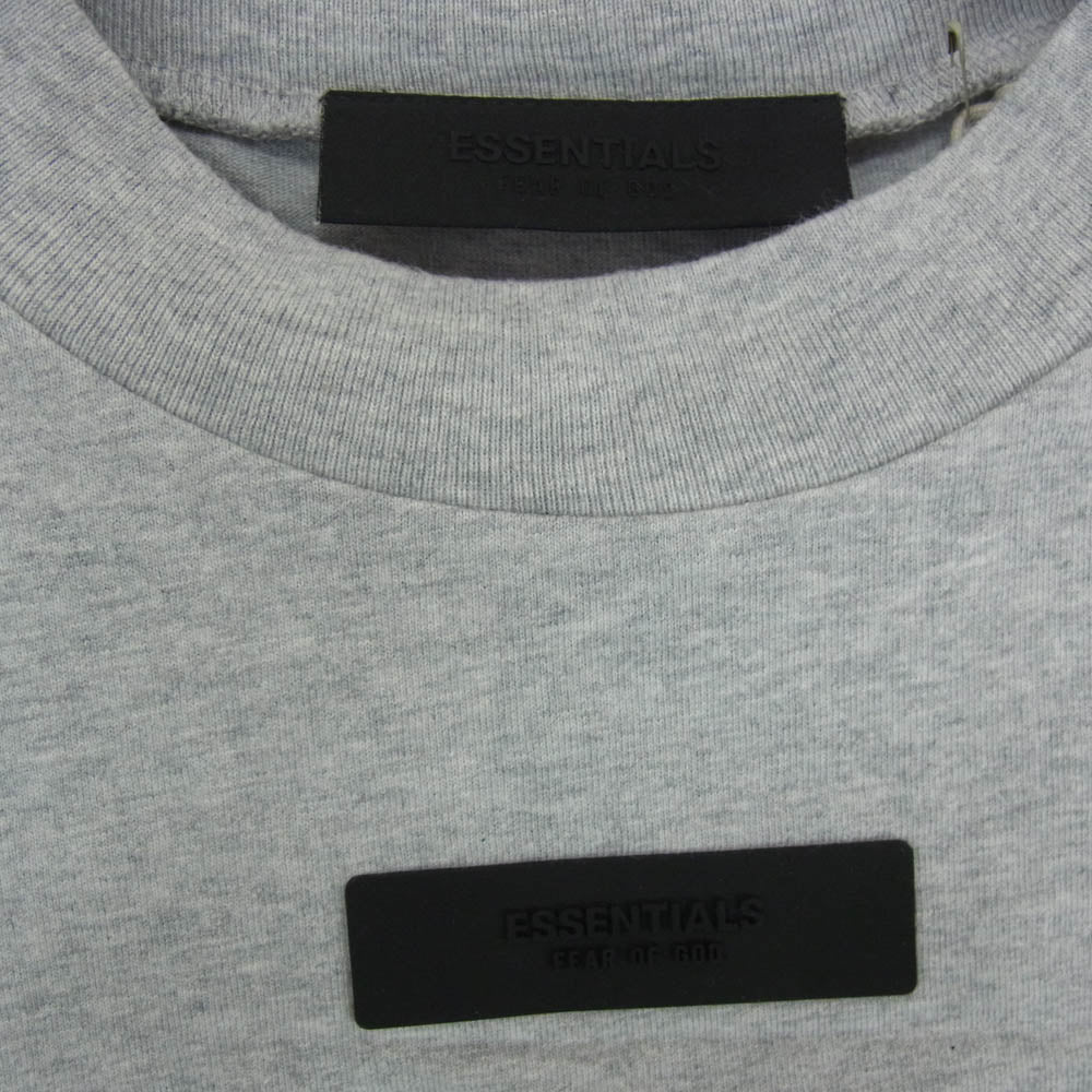 FEAR OF GOD フィアオブゴッド ESSENTIALS エッセンシャルズ フロントラバー ロゴ 半袖 Tシャツ カットソー グレー系 S【中古】