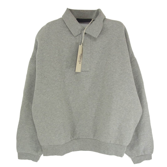FEAR OF GOD フィアオブゴッド ESSENTIALS エッセンシャルズ バックラバーロゴ ポロ スウェット トレーナー グレー系 S【中古】