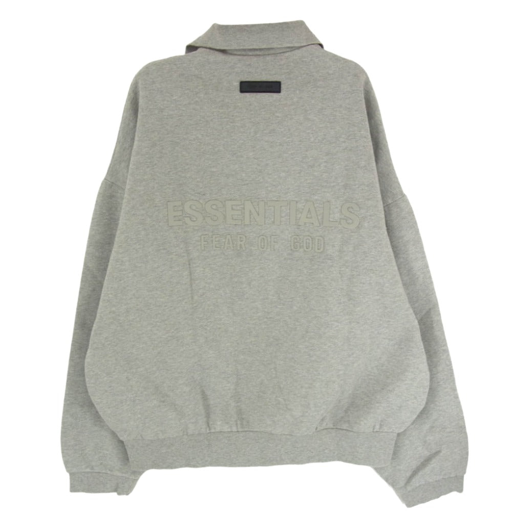 FEAR OF GOD フィアオブゴッド ESSENTIALS エッセンシャルズ バックラバーロゴ ポロ スウェット トレーナー グレー系 S【中古】