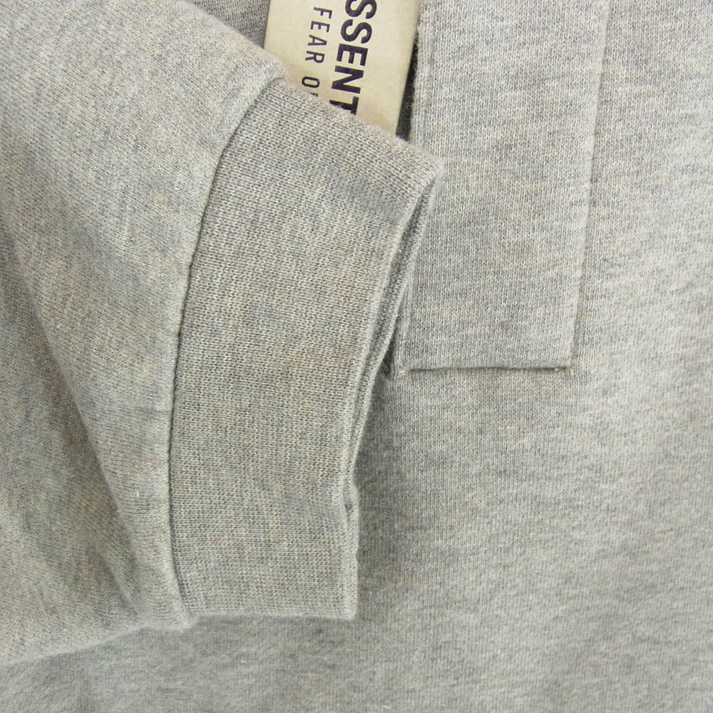 FEAR OF GOD フィアオブゴッド ESSENTIALS エッセンシャルズ バックラバーロゴ ポロ スウェット トレーナー グレー系 S【中古】