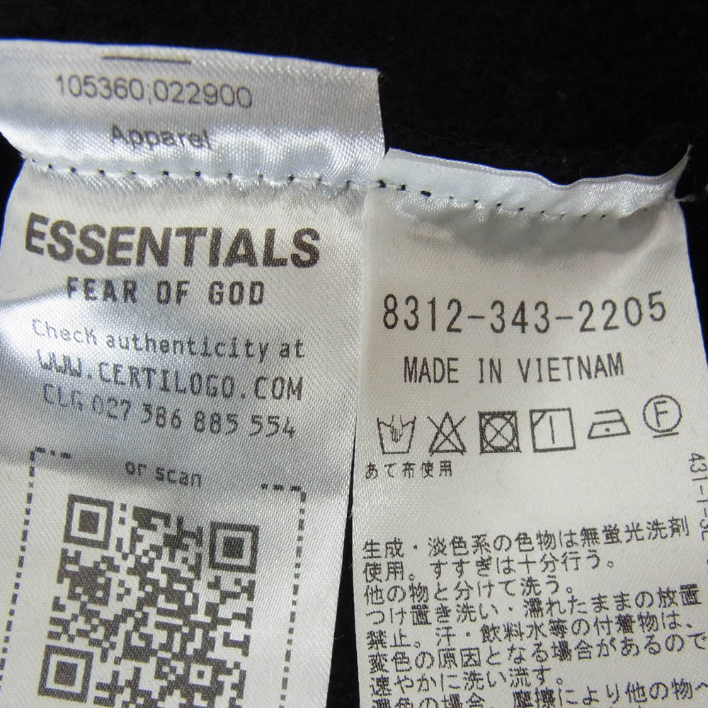 FEAR OF GOD フィアオブゴッド 83123432205 ESSENTIALS エッセンシャルズ ナンバリングホッケー ジャージ Vネック ブラック系 S【中古】