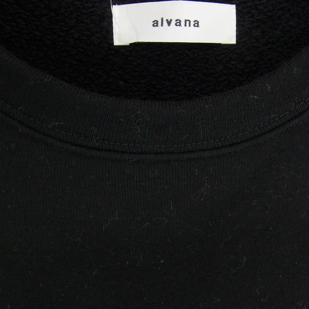 ALVANA アルヴァナ クルーネック コットン 無地 スウェット トレーナー ブラック系 4【中古】