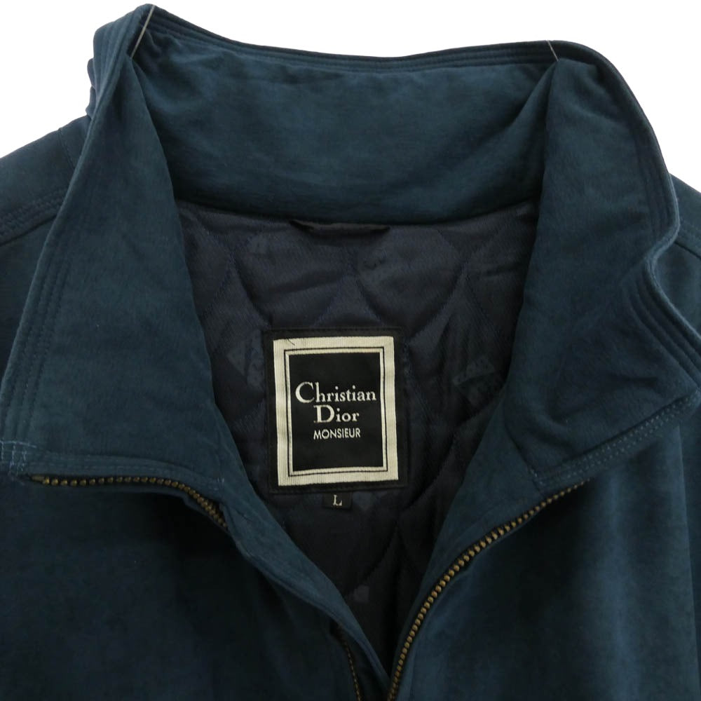 Christian Dior クリスチャンディオール BJS-2904 MONSIEUR ムッシュ 中綿 フェイクスエード スタンドカラー キルティング ジャケット ブルー系 L【中古】