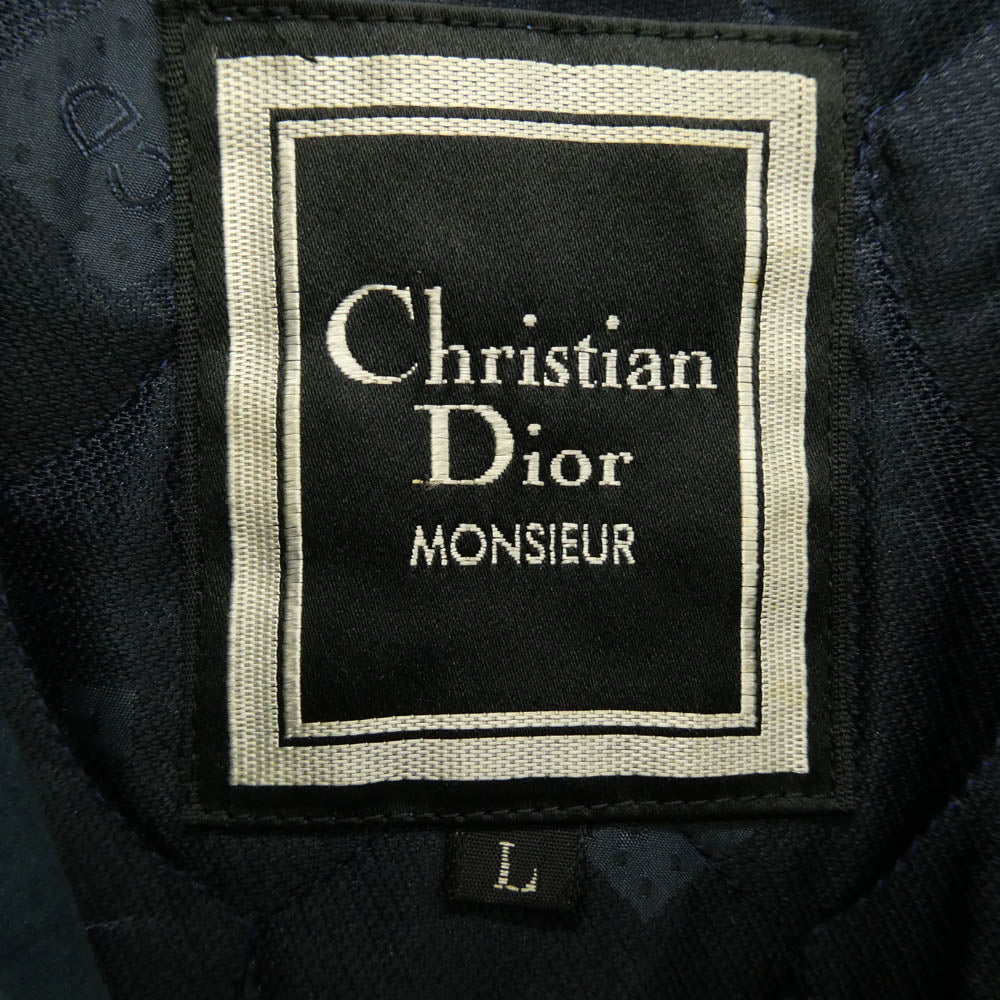 Christian Dior クリスチャンディオール BJS-2904 MONSIEUR ムッシュ 中綿 フェイクスエード スタンドカラー キルティング ジャケット ブルー系 L【中古】