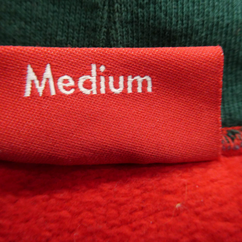 Supreme シュプリーム 18AW Paneled Hooded Sweatshirt パネルド フーデッド スウェットシャツ フーディー パーカー グレー系 レッド系 M【中古】