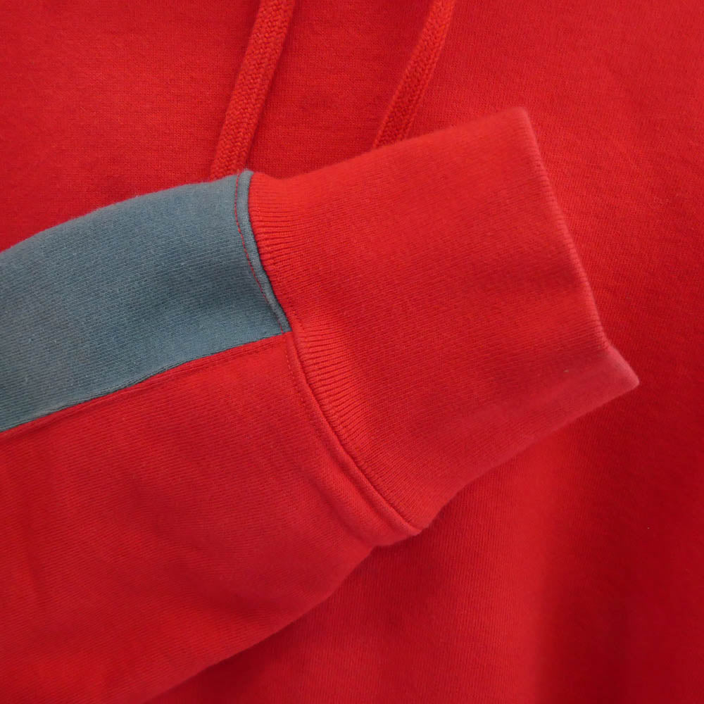Supreme シュプリーム 18AW Paneled Hooded Sweatshirt パネルド フーデッド スウェットシャツ フーディー パーカー グレー系 レッド系 M【中古】