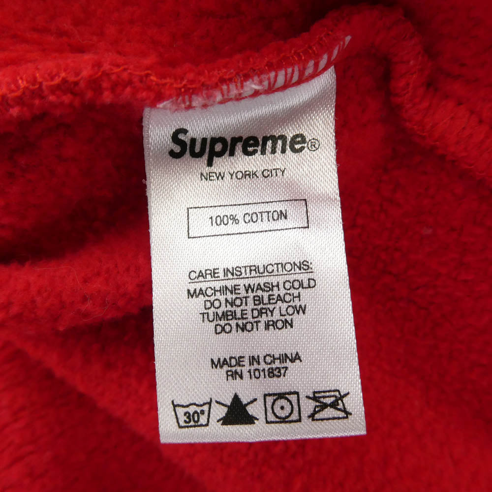 Supreme シュプリーム 18AW Paneled Hooded Sweatshirt パネルド フーデッド スウェットシャツ フーディー パーカー グレー系 レッド系 M【中古】