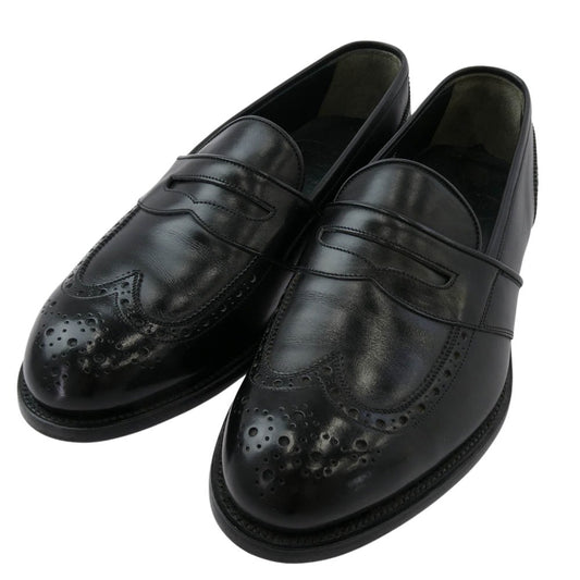 SCOTCH GRAIN スコッチグレイン 1230 メダリオン ウイングチップ ローファー シューズ ブラック系 24.5 EEE【中古】