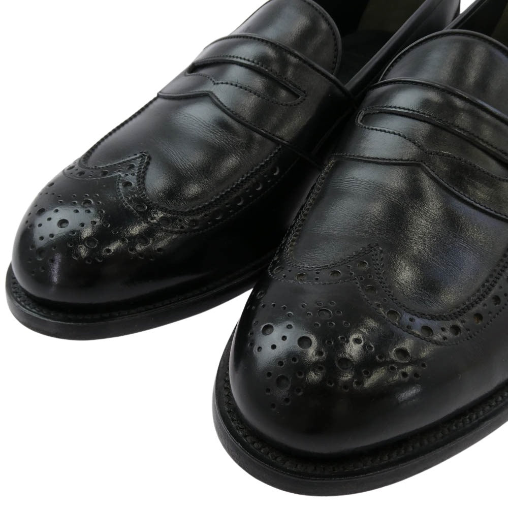 SCOTCH GRAIN スコッチグレイン 1230 メダリオン ウイングチップ ローファー シューズ ブラック系 24.5 EEE【中古】