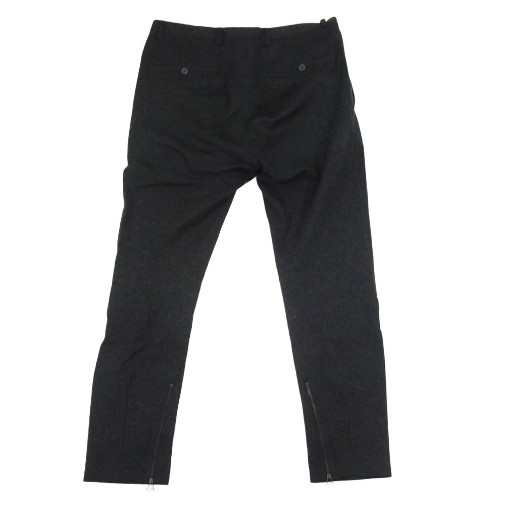 LANVIN ランバン スラックス 裾ファスナー パンツ ダークグレー系 46【中古】
