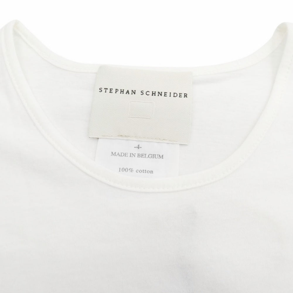STEPHAN SCHNEIDER ステファンシュナイダー ウール切替 ポケット 半袖 Tシャツ カットソー ホワイト系 4【中古】