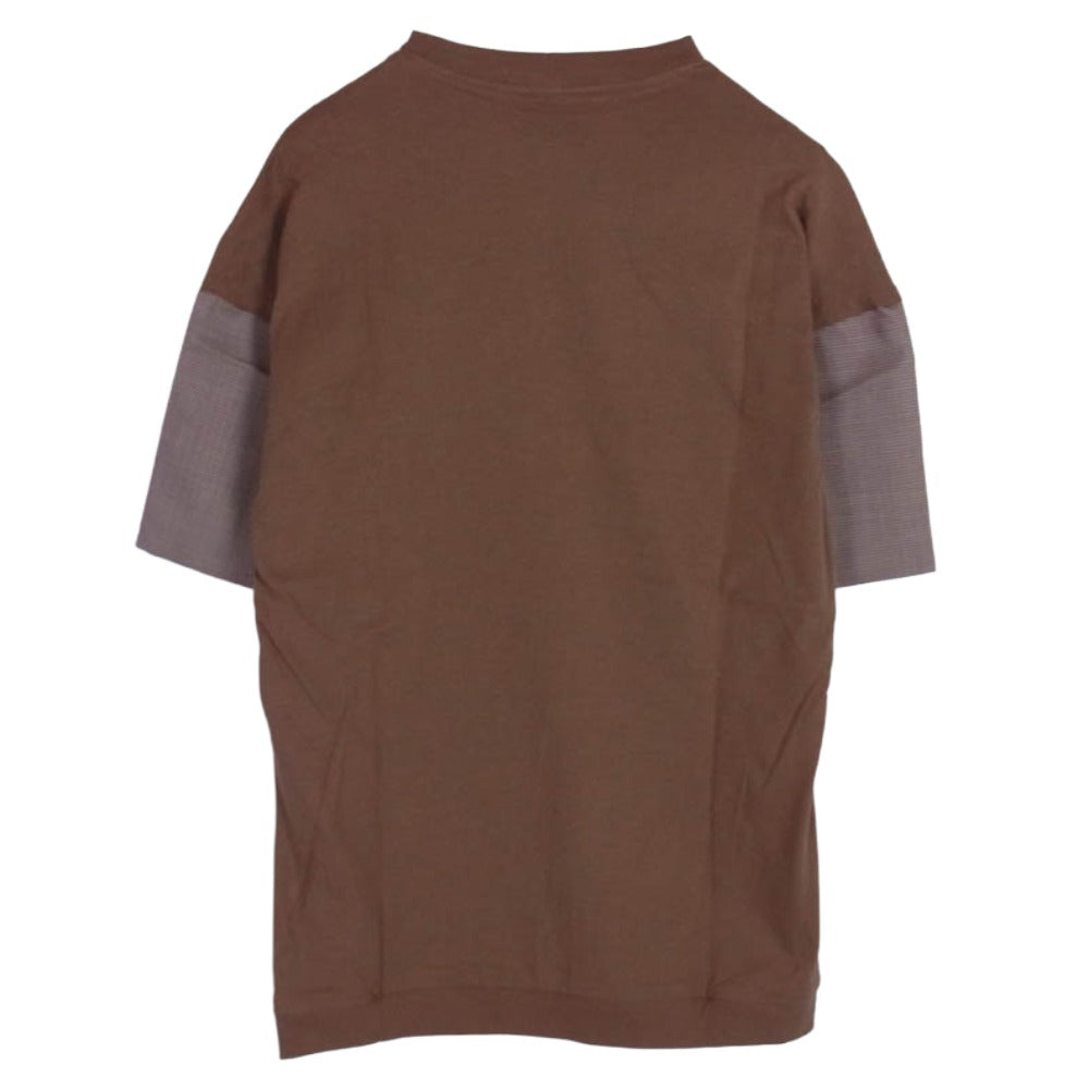 STEPHAN SCHNEIDER ステファンシュナイダー 柄切替 半袖 Tシャツ カットソー ブラウン系 4【中古】
