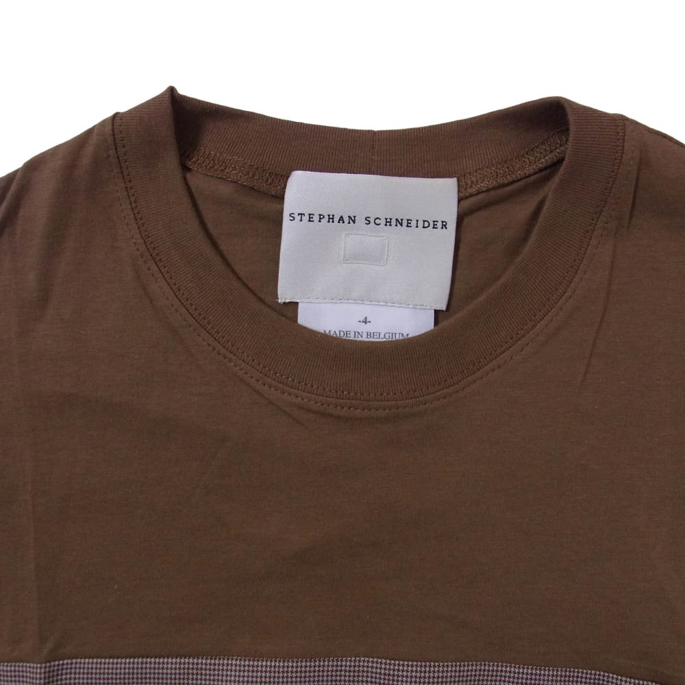 STEPHAN SCHNEIDER ステファンシュナイダー 柄切替 半袖 Tシャツ カットソー ブラウン系 4【中古】