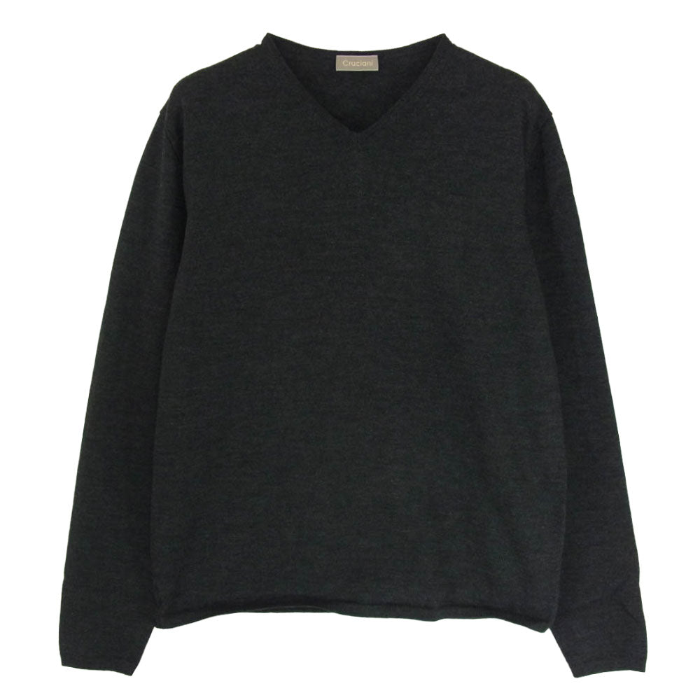 CRUCIANI クルチアーニ Vネック ウール ニット セーター グレー系 48【中古】