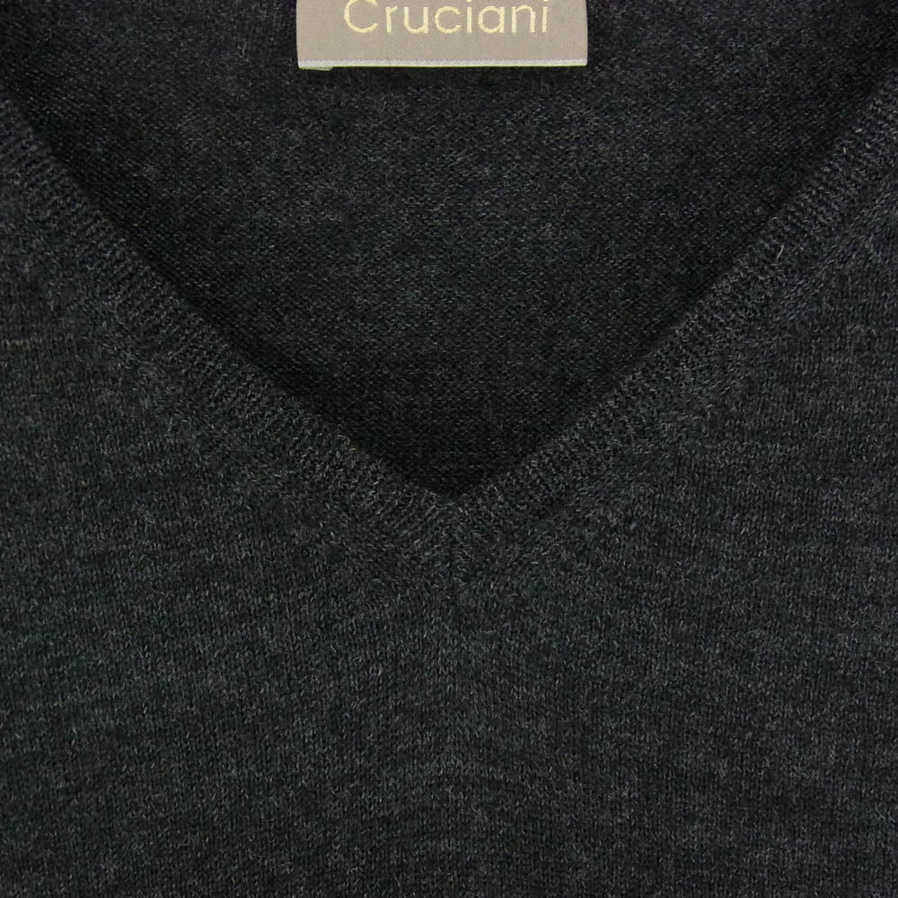 CRUCIANI クルチアーニ Vネック ウール ニット セーター グレー系 48【中古】