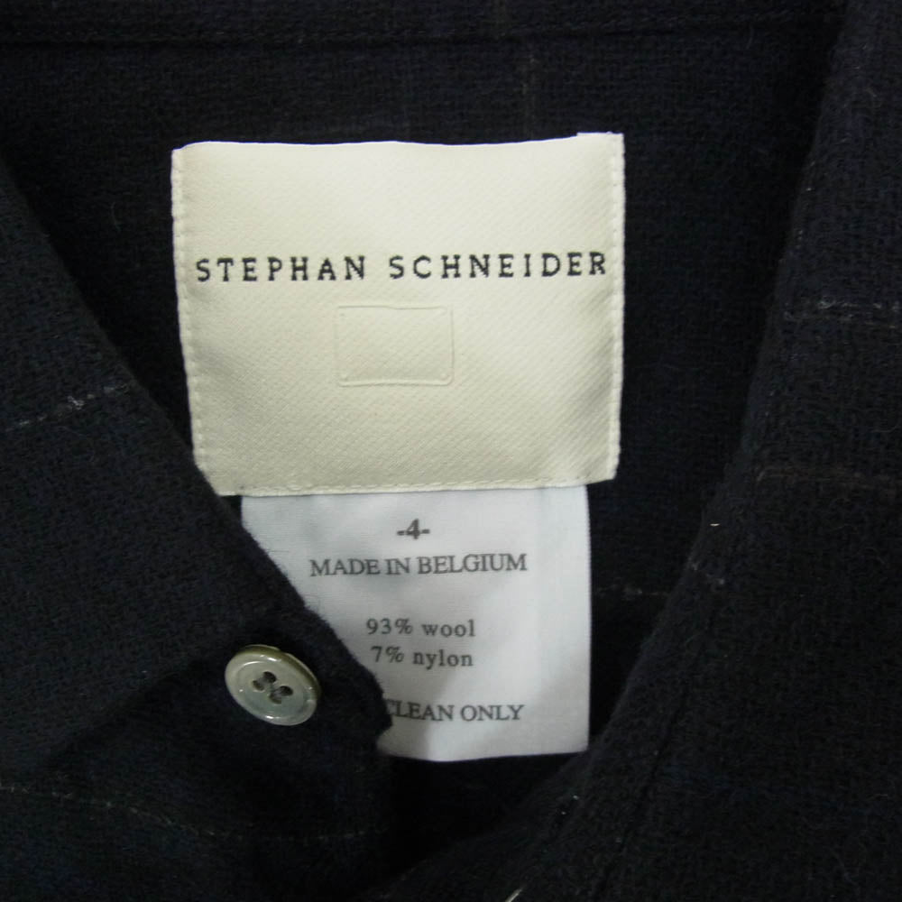 STEPHAN SCHNEIDER ステファンシュナイダー 長袖 チェック ナイロン混 ウール シャツ ブラック系 4【中古】