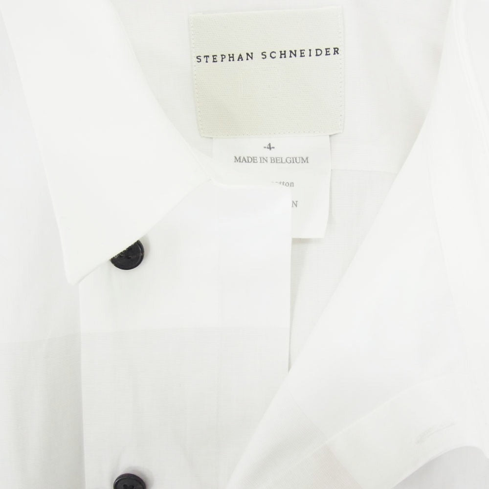 STEPHAN SCHNEIDER ステファンシュナイダー ベルギー製 コットン 長袖 シャツ ドレスシャツ ホワイト系 4【中古】