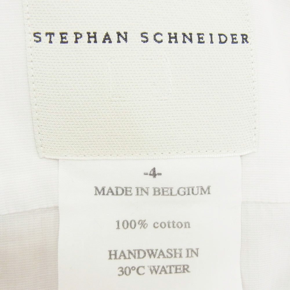 STEPHAN SCHNEIDER ステファンシュナイダー ベルギー製 コットン 長袖 シャツ ドレスシャツ ホワイト系 4【中古】