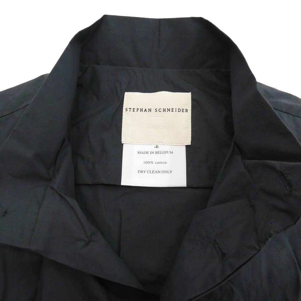 STEPHAN SCHNEIDER ステファンシュナイダー コットン 比翼 長袖 ロング シャツ コート チャコール系 4【中古】