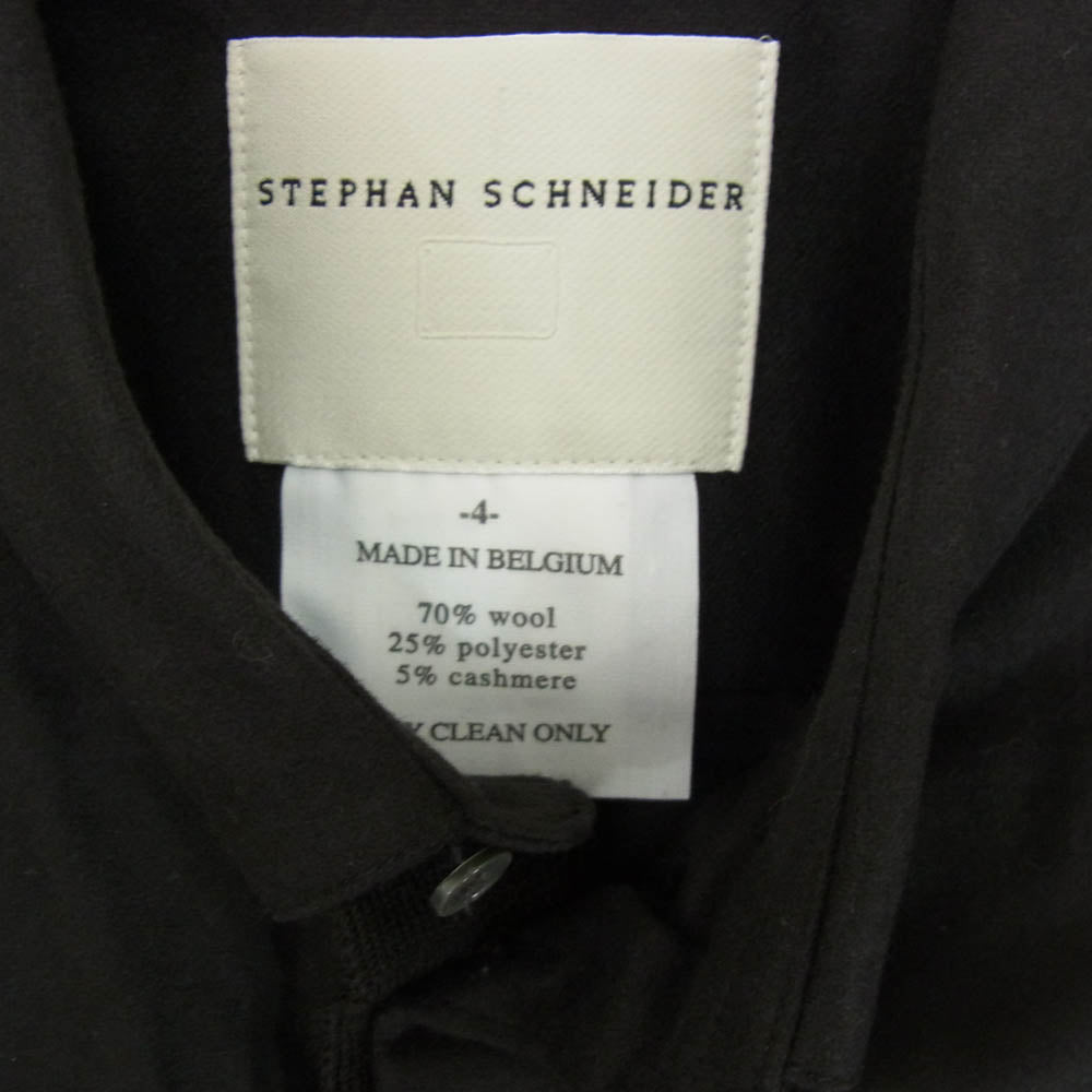 STEPHAN SCHNEIDER ステファンシュナイダー ウール 長袖 ニット切替 ボタンダウン シャツ ブラック系 4【中古】