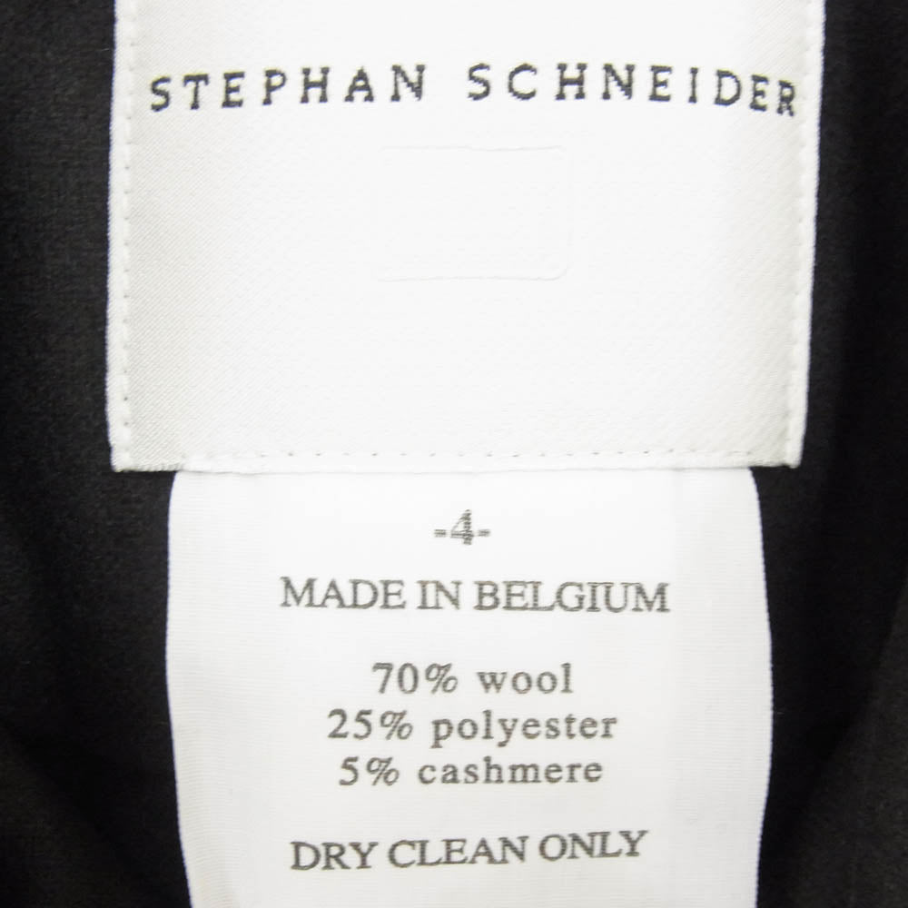 STEPHAN SCHNEIDER ステファンシュナイダー ウール 長袖 ニット切替 ボタンダウン シャツ ブラック系 4【中古】