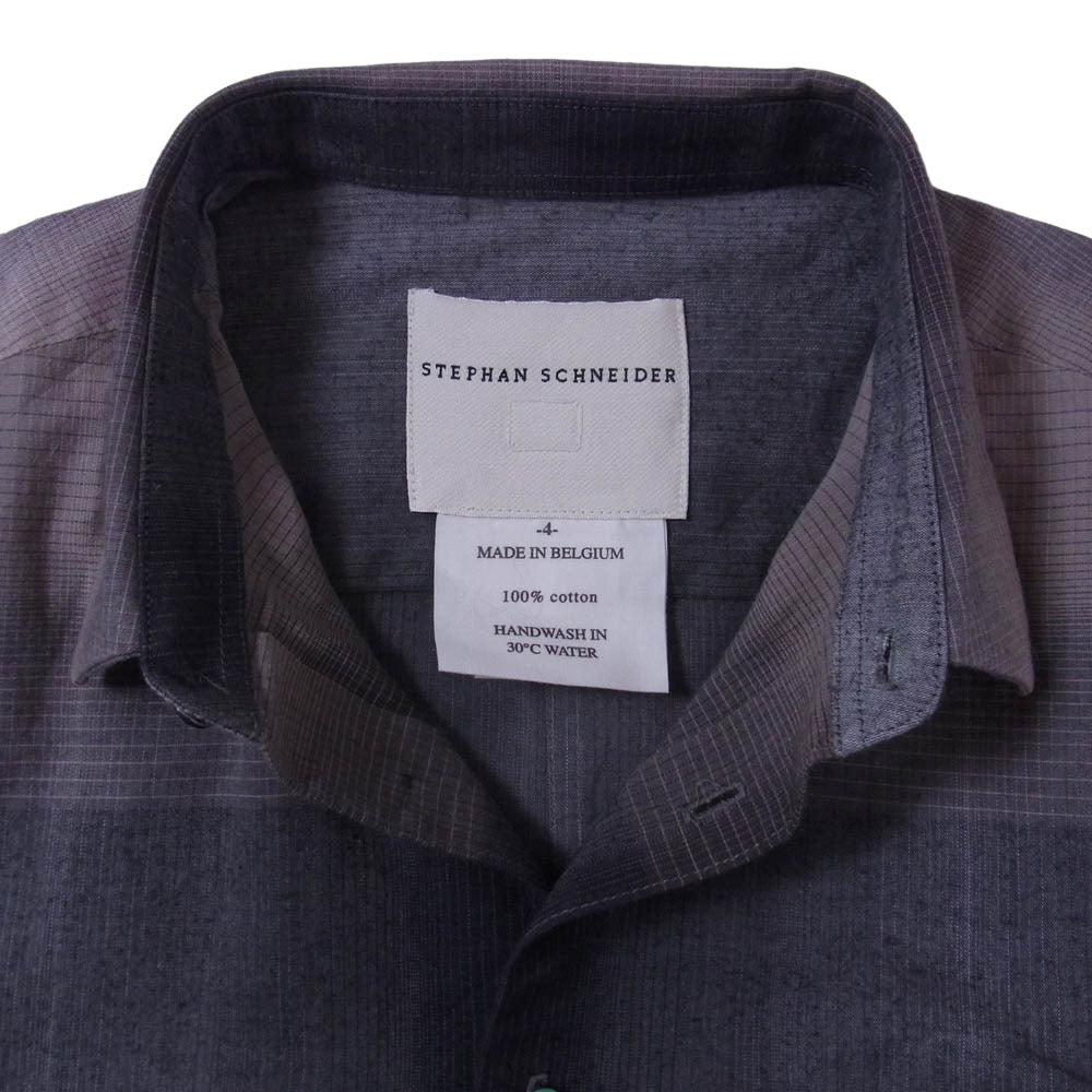 STEPHAN SCHNEIDER ステファンシュナイダー 総柄 コットン レギュラーカラー 長袖 シャツ グレー系 4【中古】