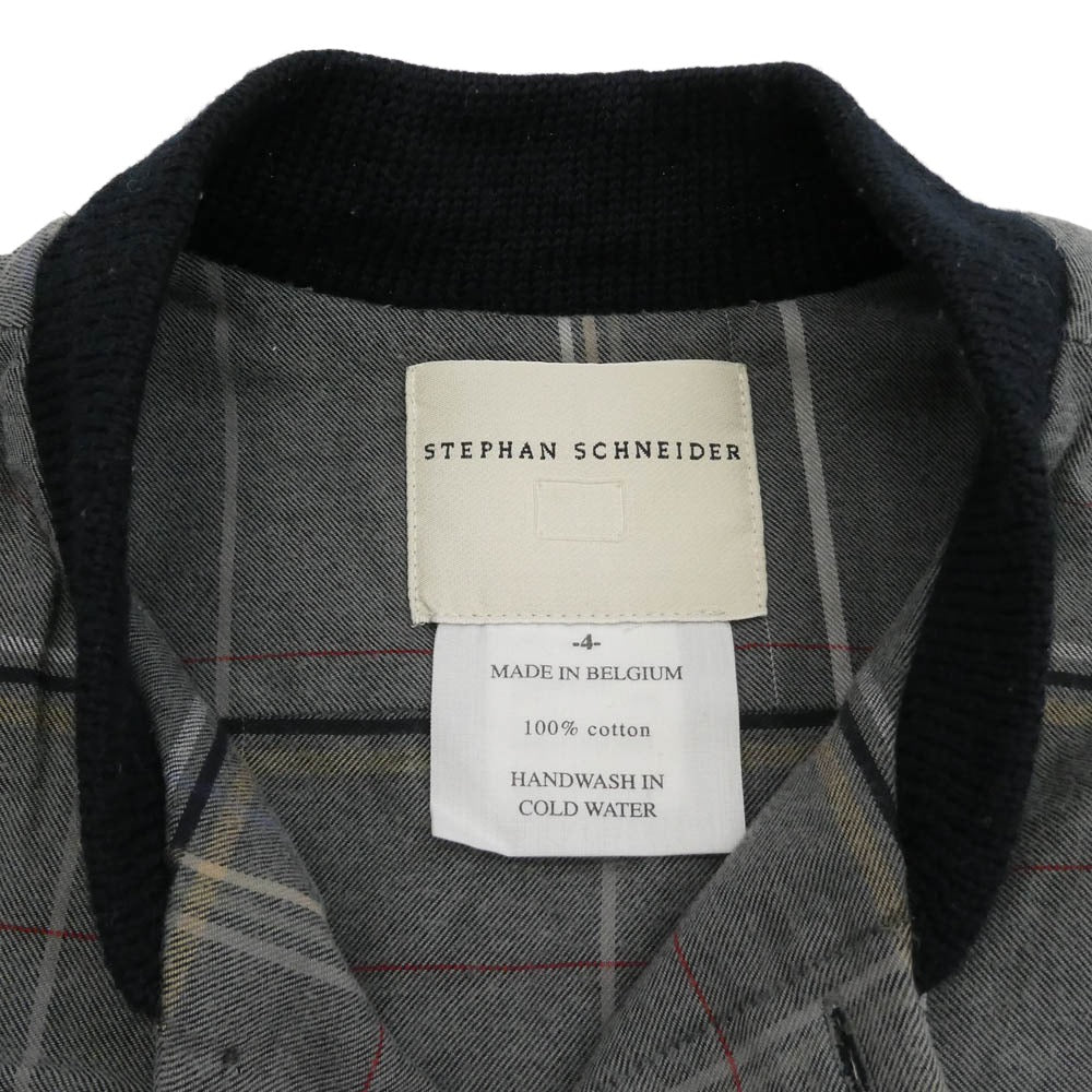 STEPHAN SCHNEIDER ステファンシュナイダー コットン チェック シャツ ブルゾン グレー系 4【中古】