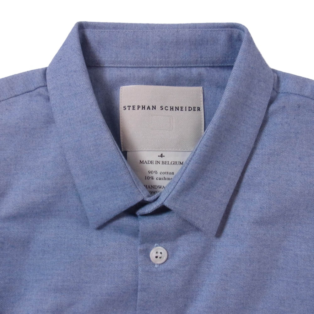STEPHAN SCHNEIDER ステファンシュナイダー カシミヤ混 コットン 長袖 レギュラーカラー シャツ ライトブルー系 4【中古】