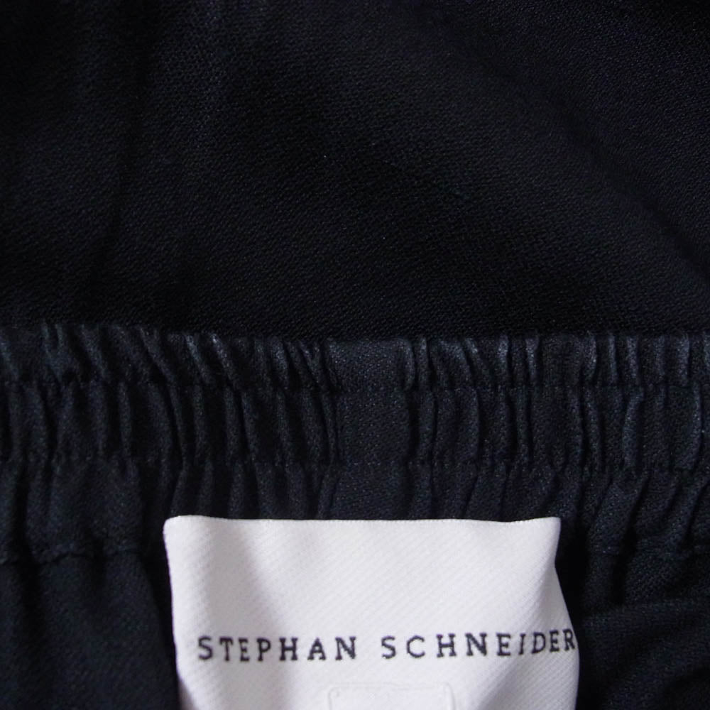 STEPHAN SCHNEIDER ステファンシュナイダー リネン ウールニット切替 イージー スラックス パンツ ブラック系 4【中古】