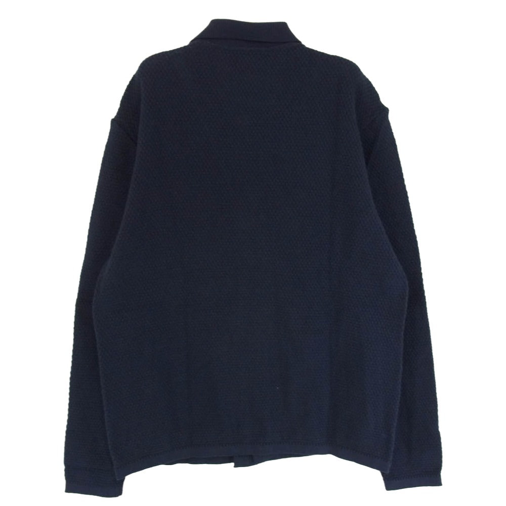 ステファンシュナイダー ベルギー製 コットンナイロン ニット 長袖 シャツ ネイビー系 4【美品】【中古】