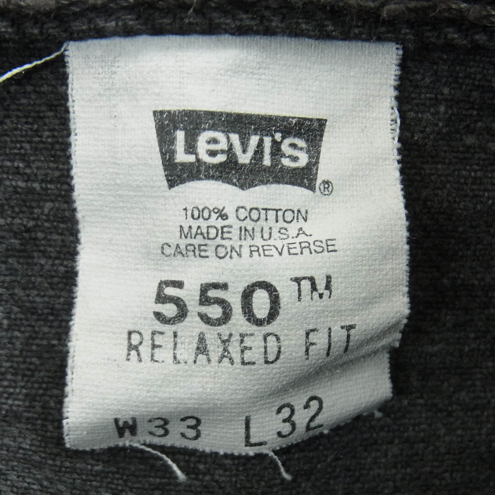 Levi's リーバイス 550-0260 550 RELAXED FIT リラックスド フィット ボタン裏 刻印511 エルパソ工場製 デニム パンツ ダークグレー系 W33 L32【中古】