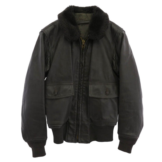 ヴィンテージ USA製 type G-1 レザー フライトジャケット 90s IDEAL ZIP ダークブラウン系【中古】