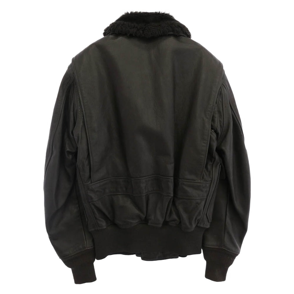 ヴィンテージ USA製 type G-1 レザー フライトジャケット 90s IDEAL ZIP ダークブラウン系【中古】