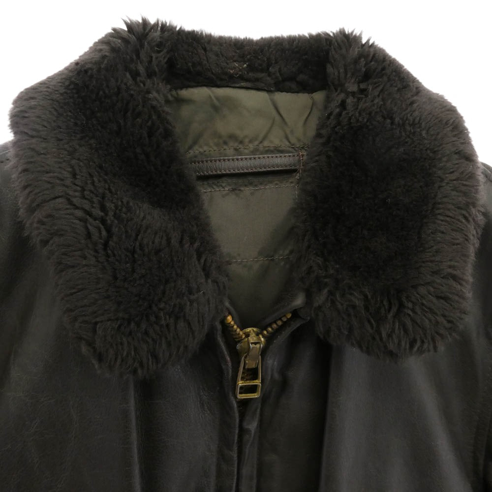 ヴィンテージ USA製 type G-1 レザー フライトジャケット 90s IDEAL ZIP ダークブラウン系【中古】