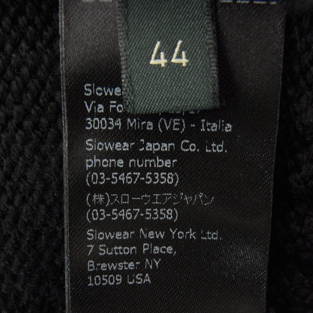 ZANONE ザノーネ 810100 ZR229 5ゲージ ウール スタンドカラー ニット カーディガン ブラック系 44【中古】