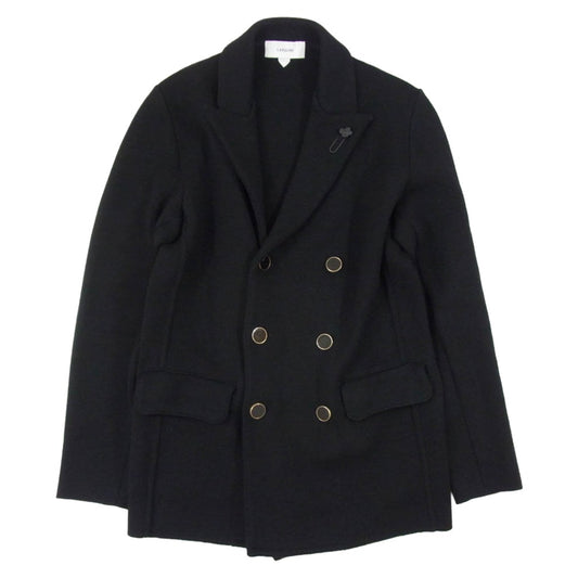 LARDINI ラルディーニ 24AW JALJMP02N 新型ブートニエール付き メタルボタン ウール ダブル ニット ジャケット ブラック系 XXS【中古】